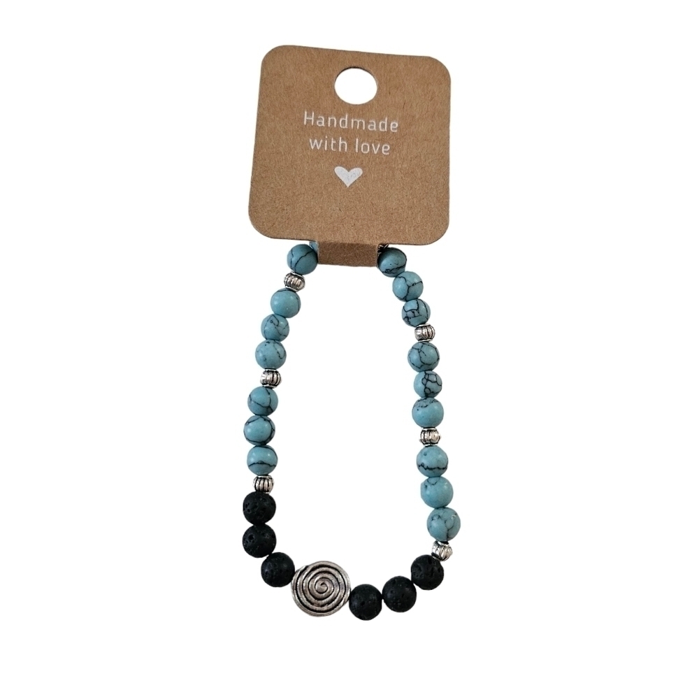 New Bracelet featuring Lava and stone beads. - Picture 1 of 1